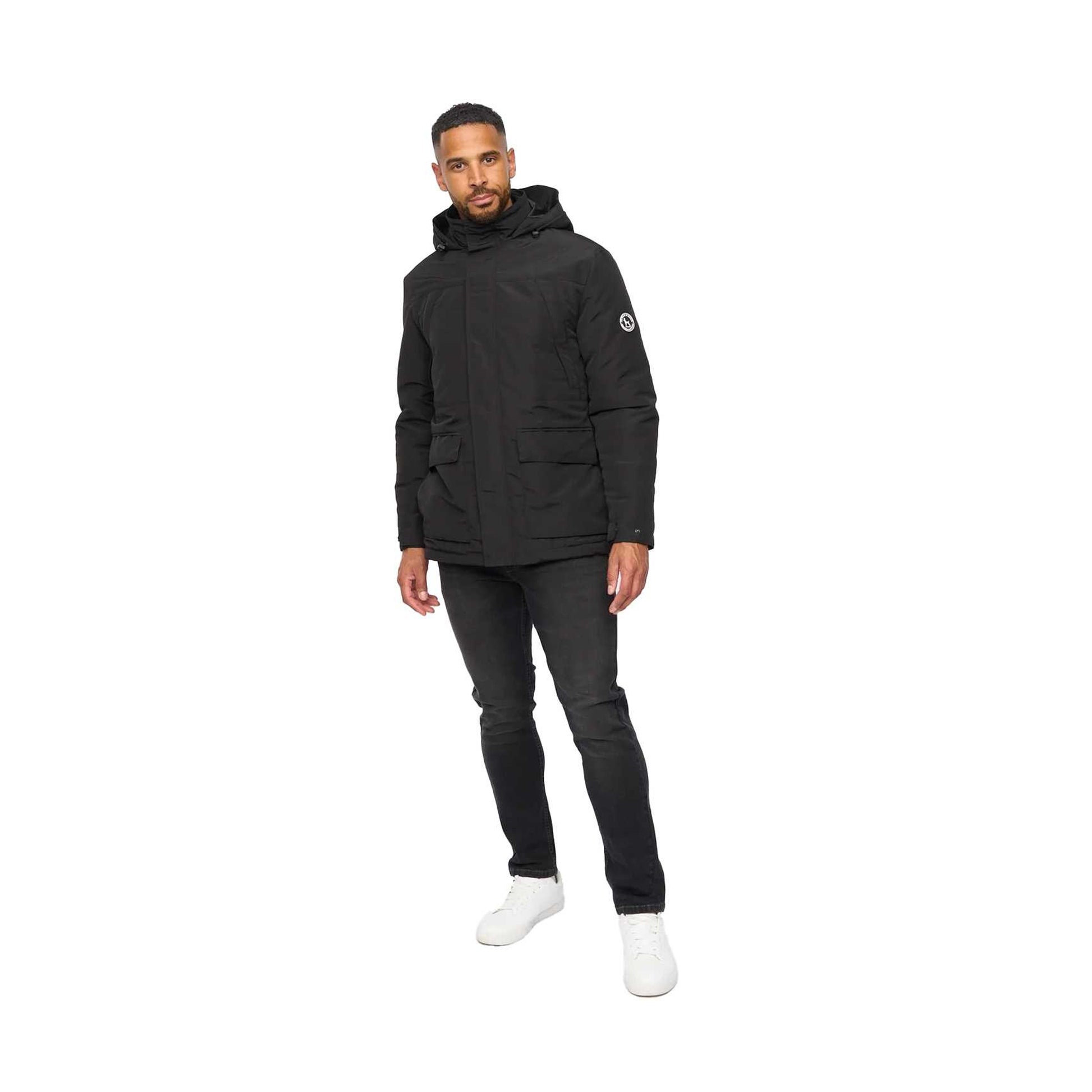 Black - Side - Bewley & Ritch Mens Winward Double Collar Jacket