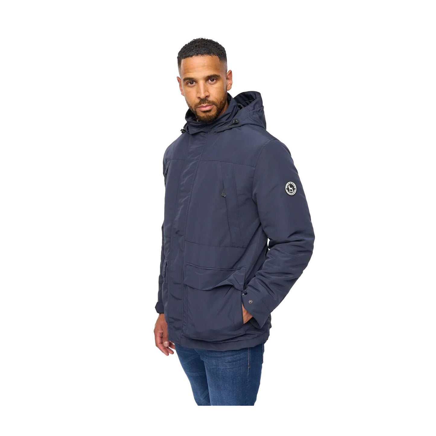 Navy - Front - Bewley & Ritch Mens Winward Double Collar Jacket