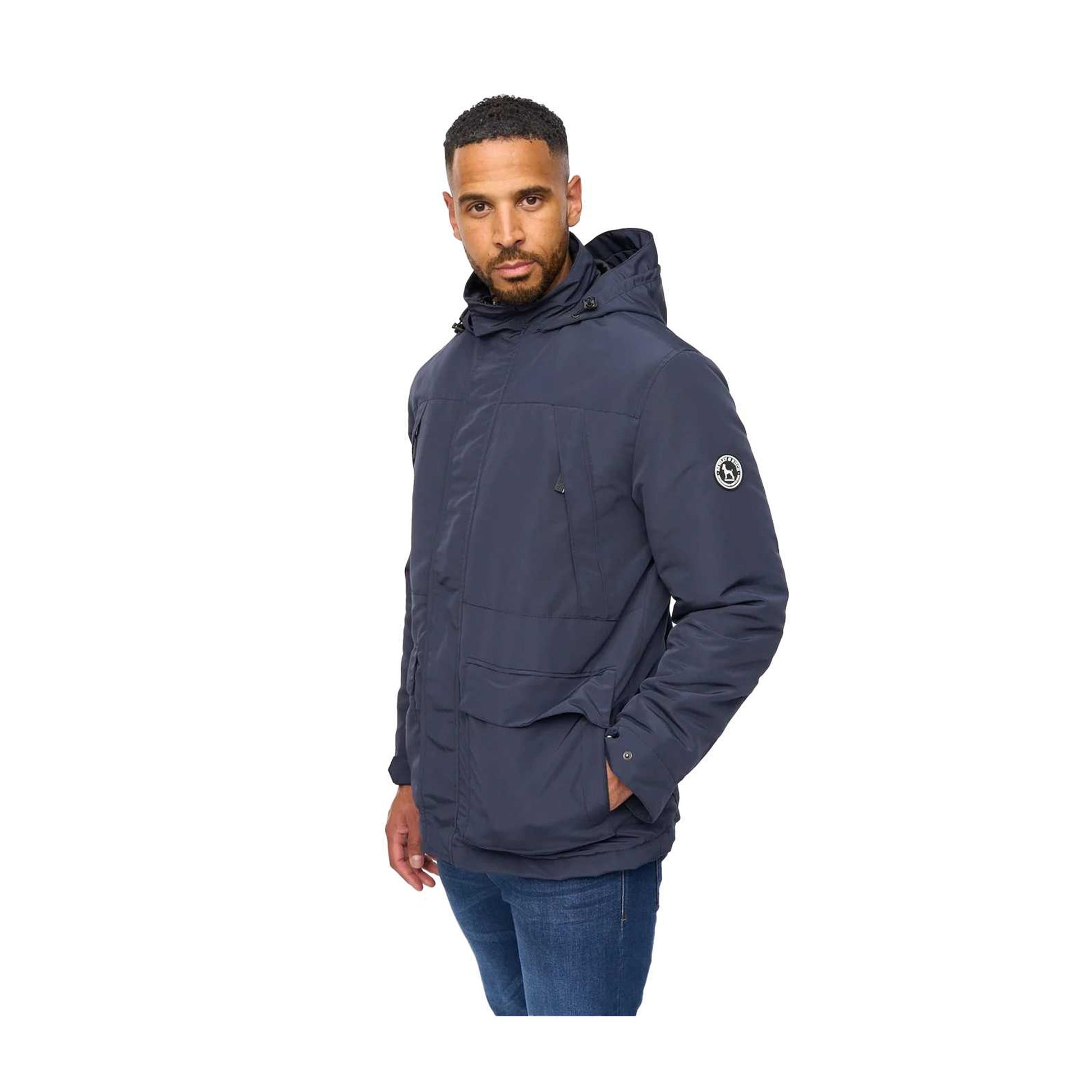 Navy - Front - Bewley & Ritch Mens Winward Double Collar Jacket
