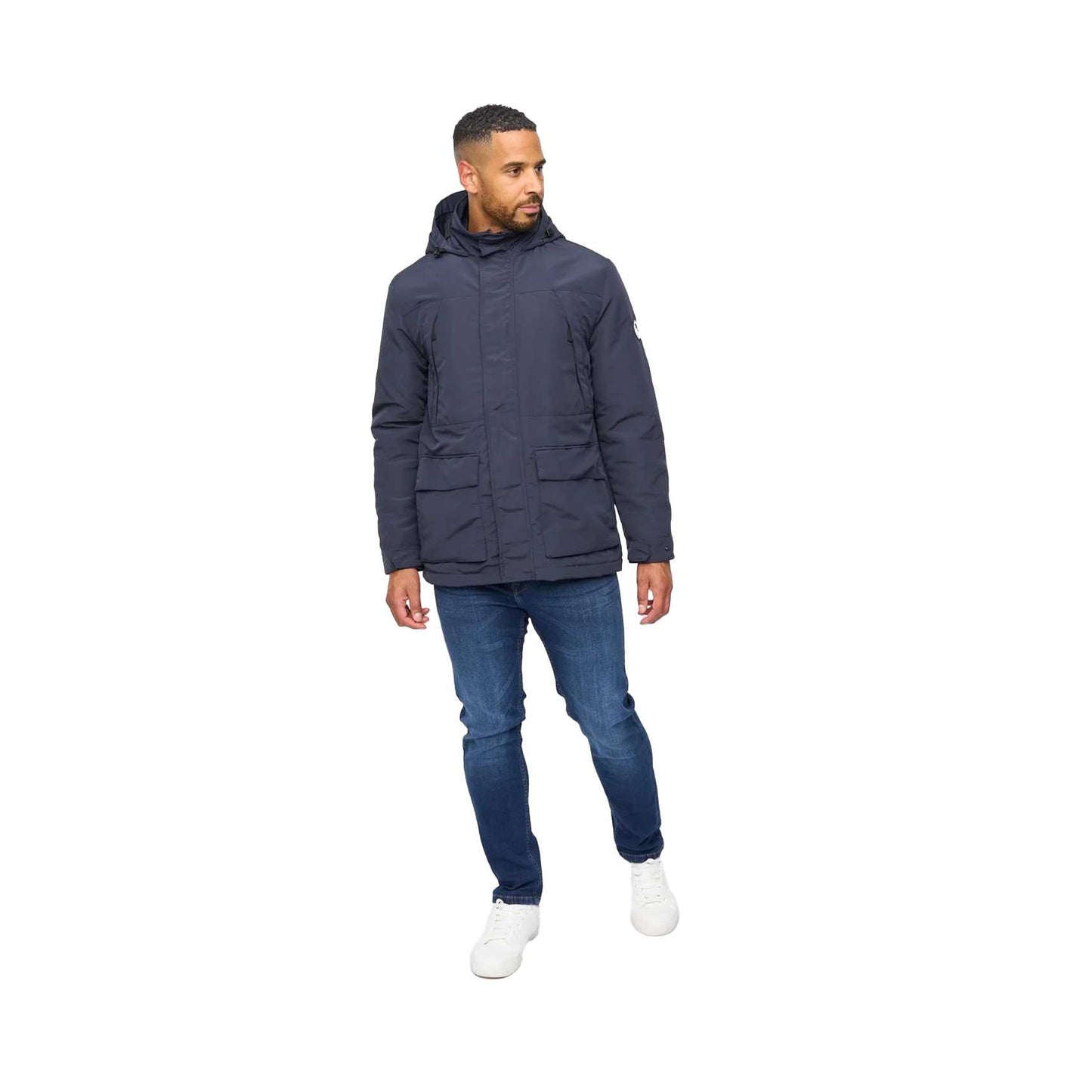 Navy - Side - Bewley & Ritch Mens Winward Double Collar Jacket