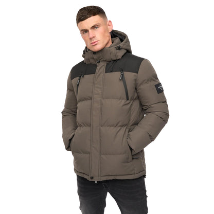 Olive - Side - Crosshatch Mens Menray Jacket