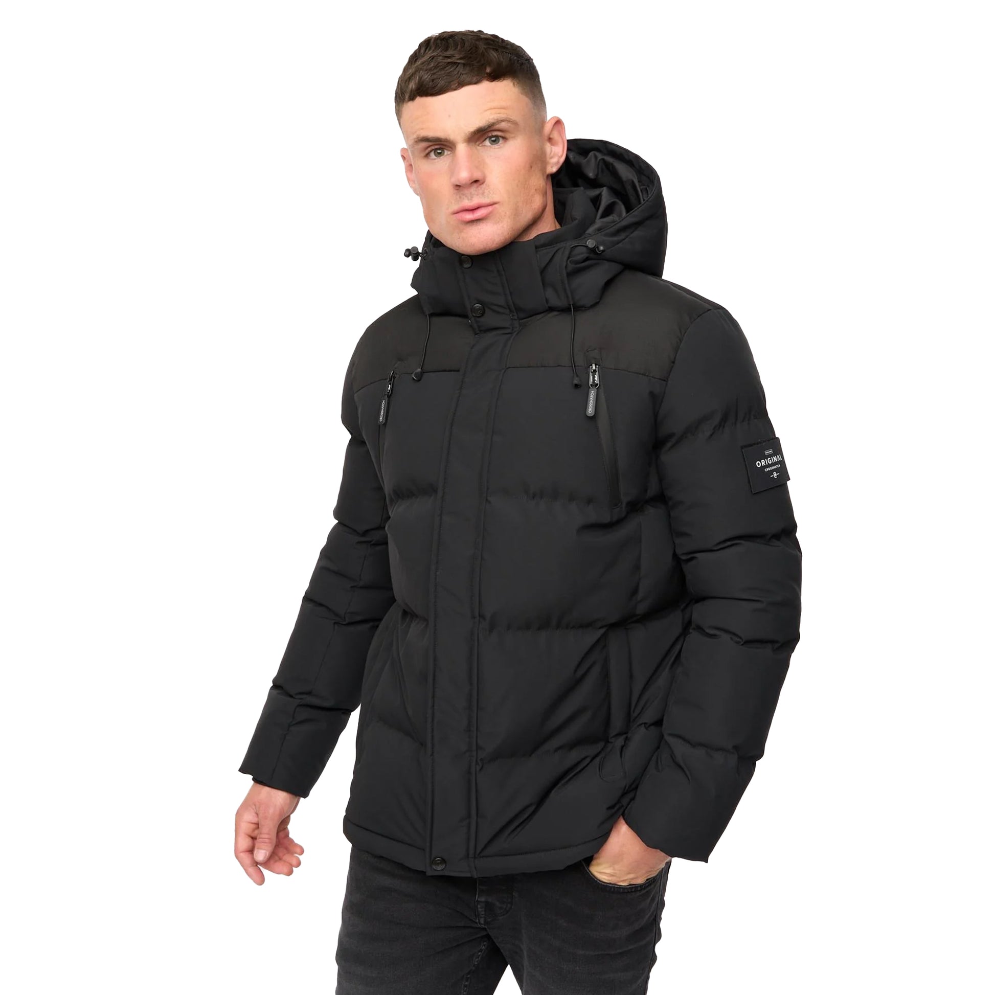 Black - Side - Crosshatch Mens Menray Jacket