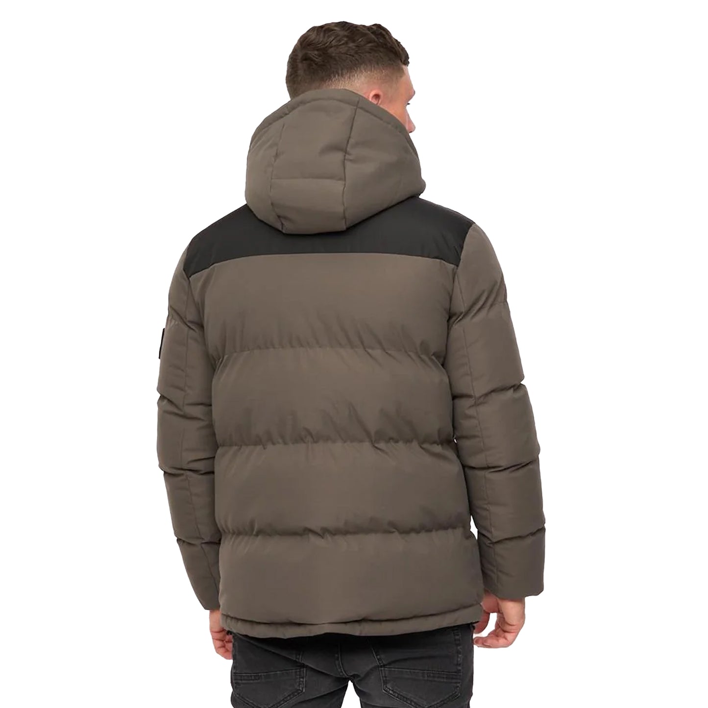 Olive - Back - Crosshatch Mens Menray Jacket