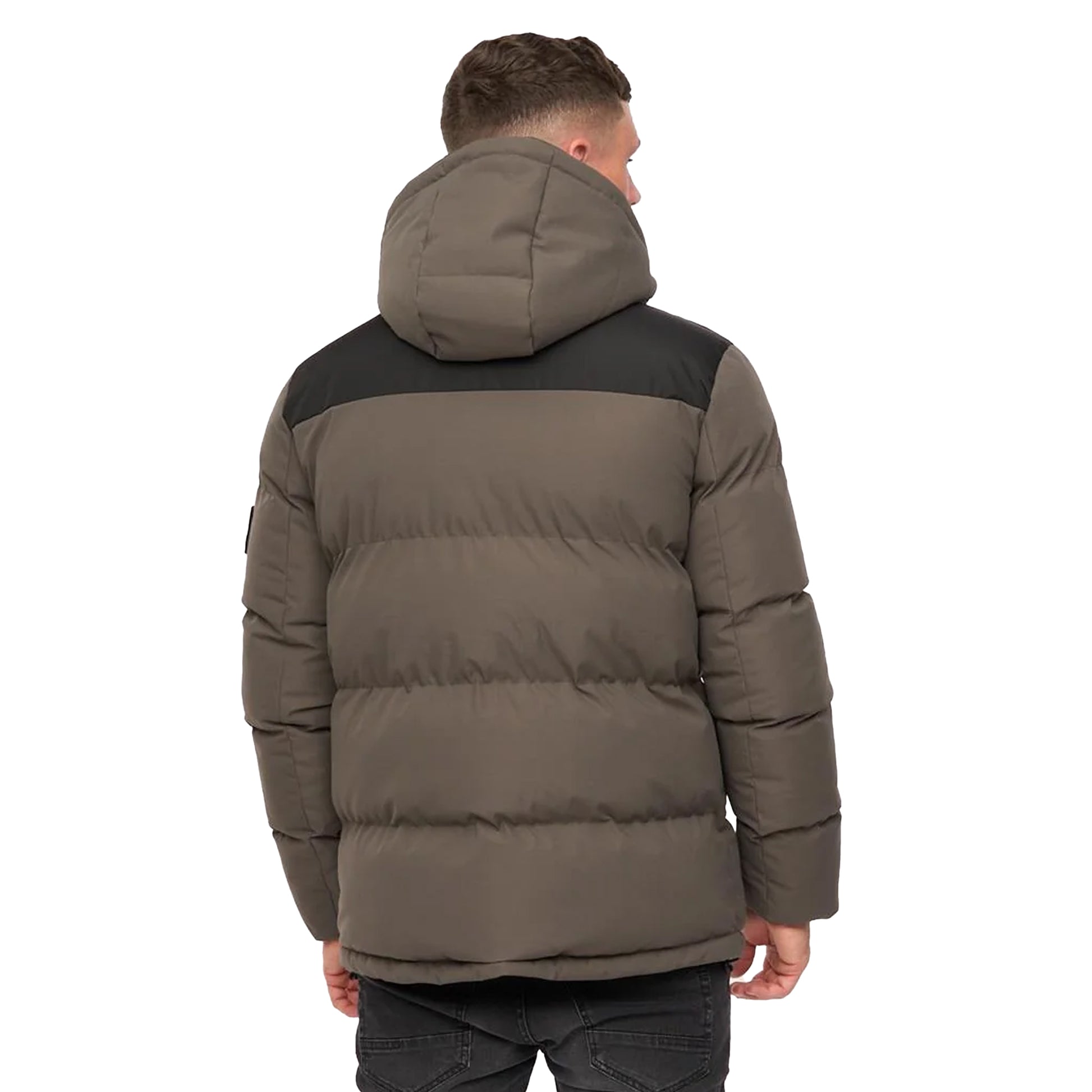 Olive - Back - Crosshatch Mens Menray Jacket