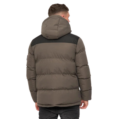 Olive - Back - Crosshatch Mens Menray Jacket