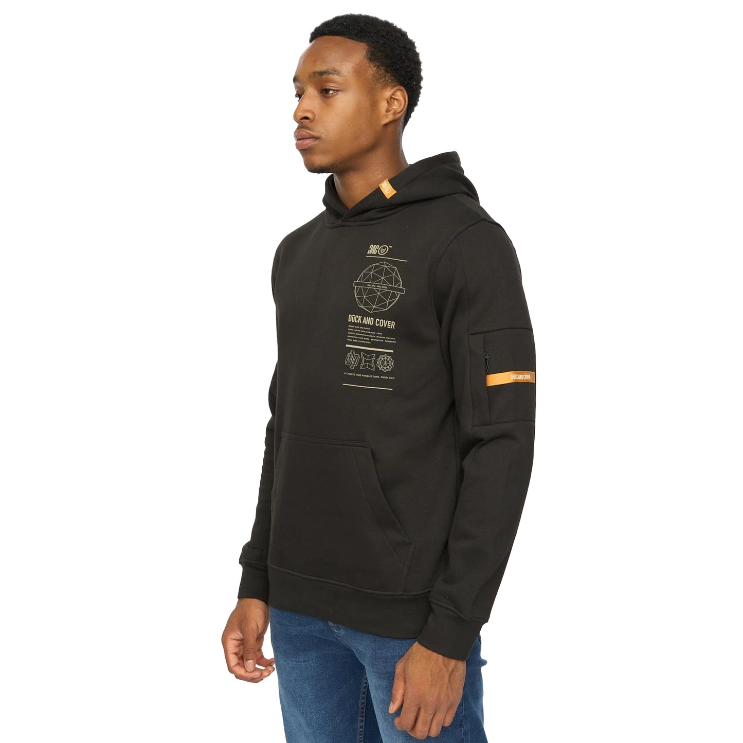 Black - Side - Duck and Cover Mens Ashland Hoodie