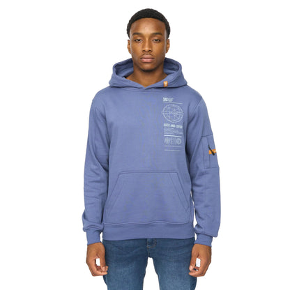Denim Blue - Front - Duck and Cover Mens Ashland Hoodie