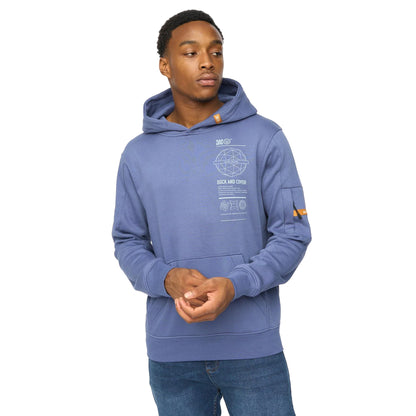 Denim Blue - Side - Duck and Cover Mens Ashland Hoodie