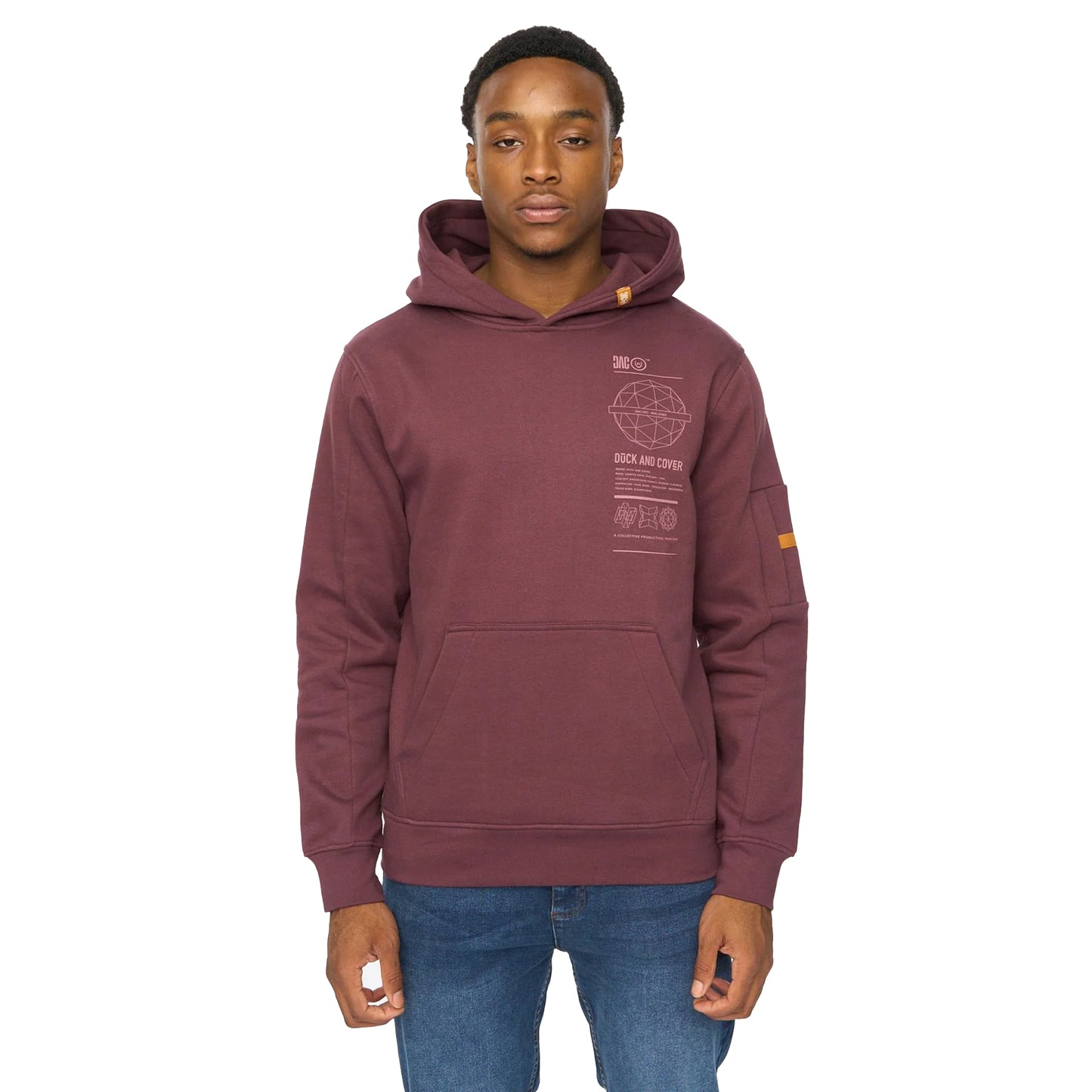 Raisin - Front - Duck and Cover Mens Ashland Hoodie