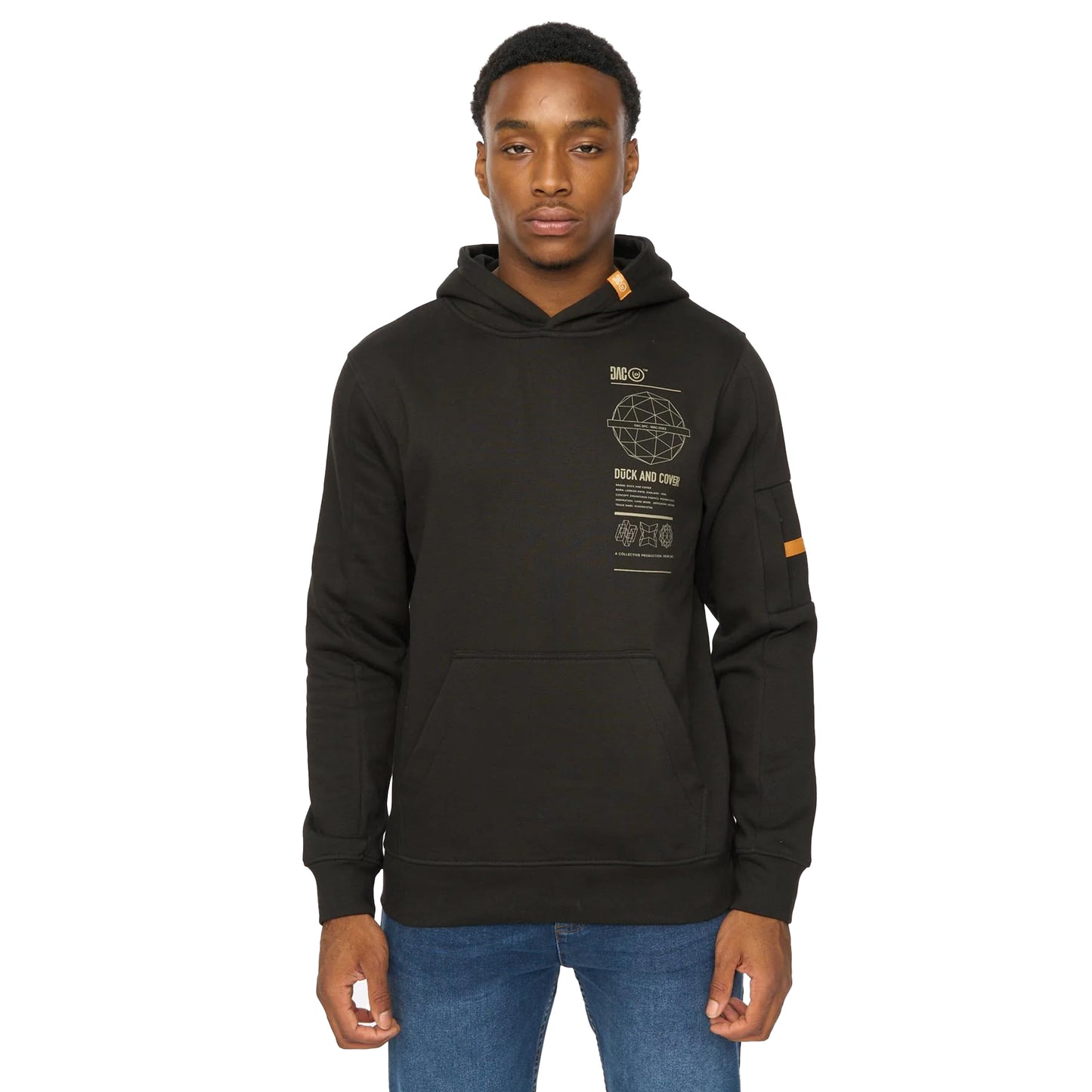 Black - Front - Duck and Cover Mens Ashland Hoodie