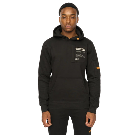 Black - Front - Duck and Cover Mens Adamsberg Hoodie