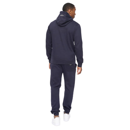 Navy - Back - Crosshatch Mens Jamals Hoodie And Joggers Set