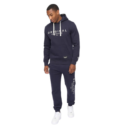 Navy - Front - Crosshatch Mens Jamals Hoodie And Joggers Set