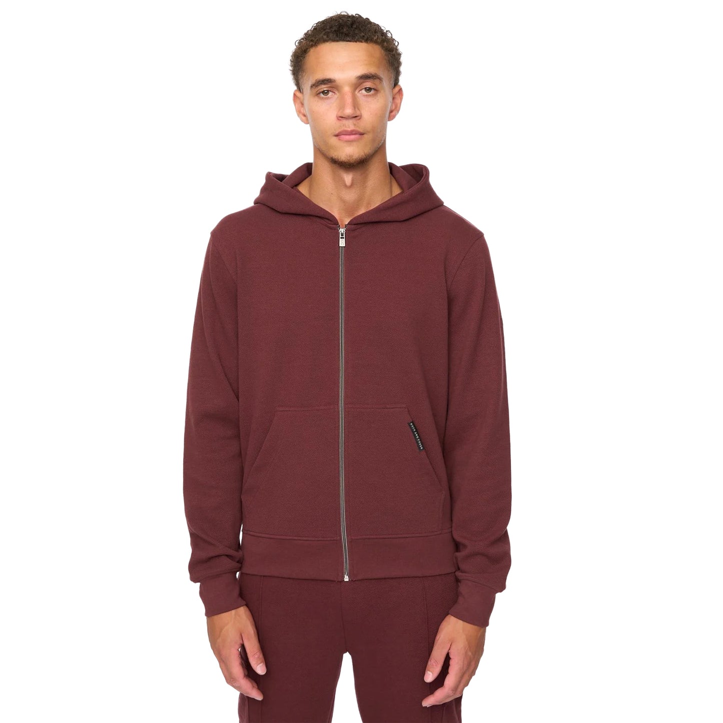Wine - Side - Duck and Cover Mens Optimus Hoodie And Joggers Set