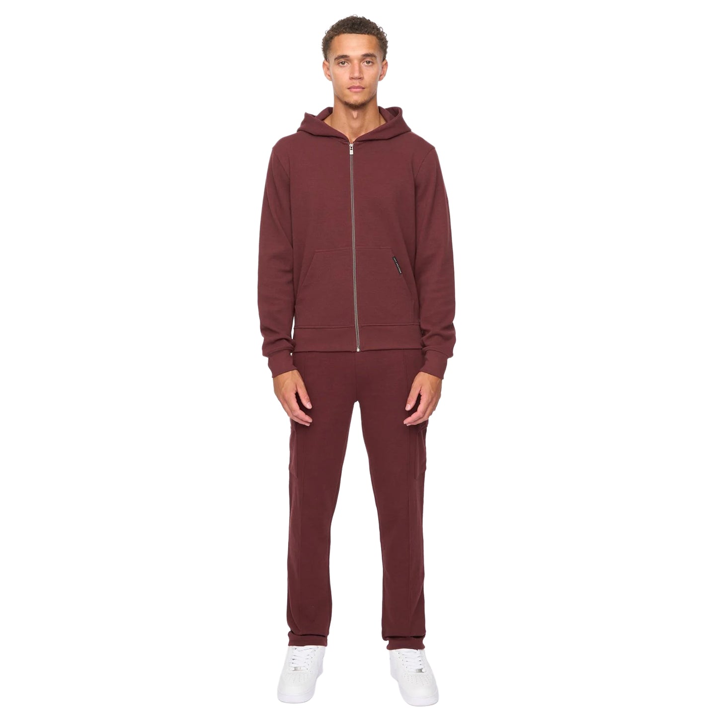 Wine - Front - Duck and Cover Mens Optimus Hoodie And Joggers Set