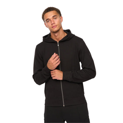 Black - Side - Duck and Cover Mens Optimus Full Zip Hoodie