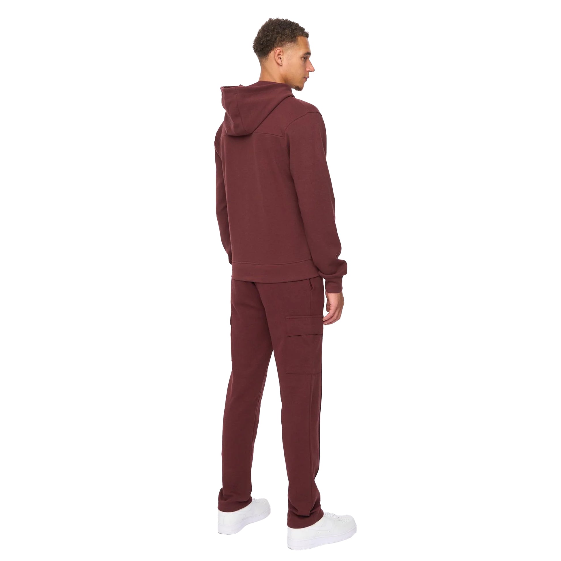 Wine - Back - Duck and Cover Mens Optimus Full Zip Hoodie