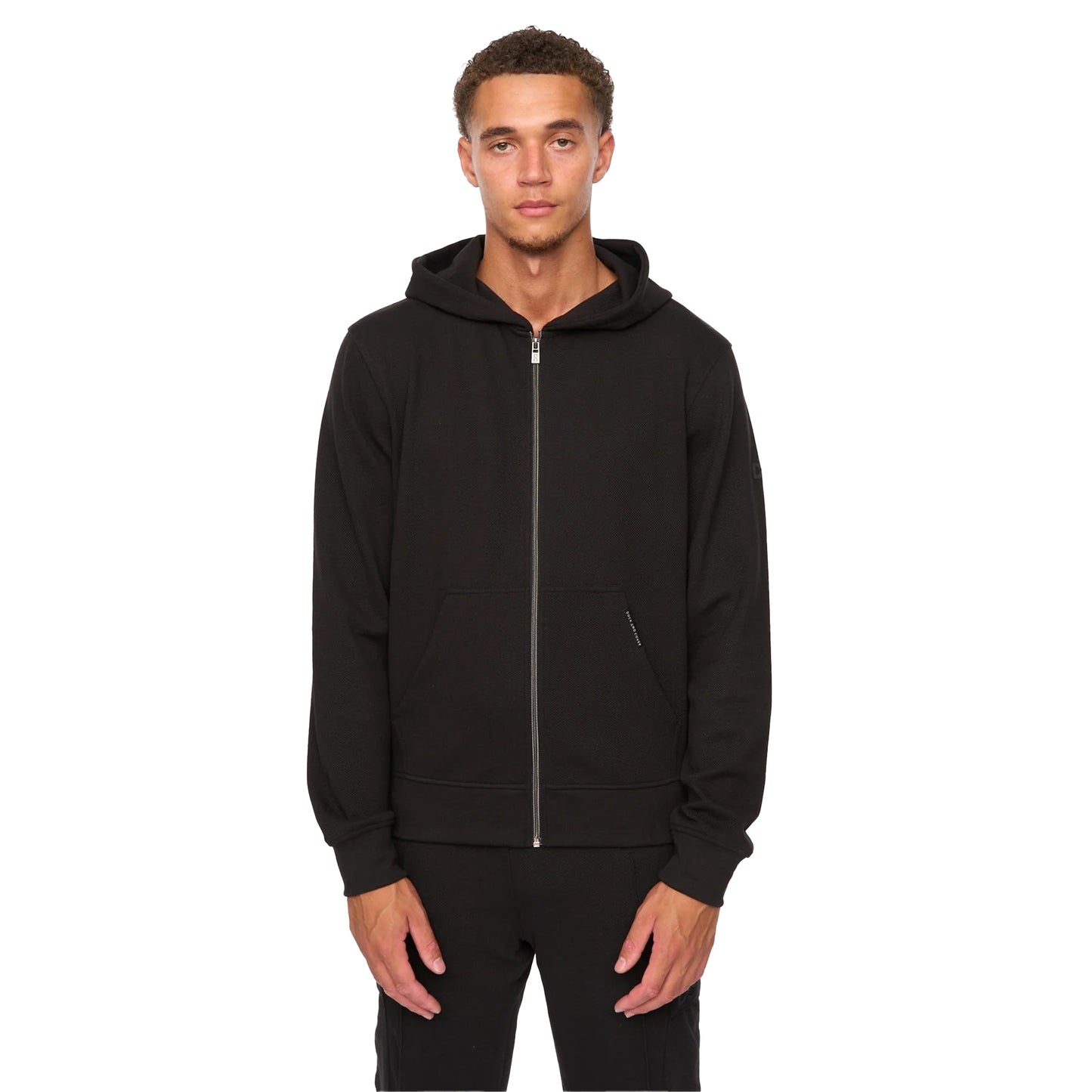 Black - Front - Duck and Cover Mens Optimus Full Zip Hoodie