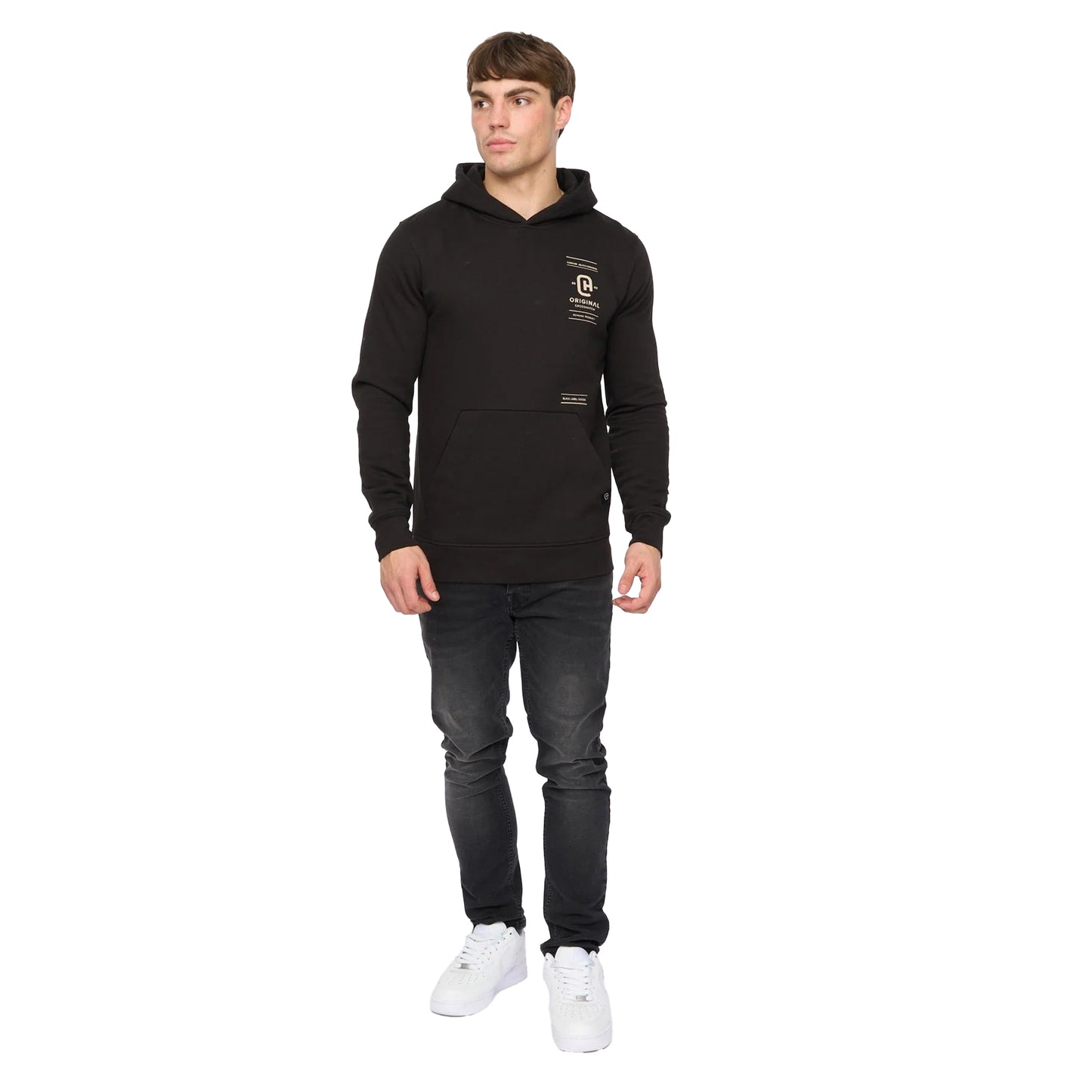 Black - Lifestyle - Crosshatch Mens Jamolat Hoodie