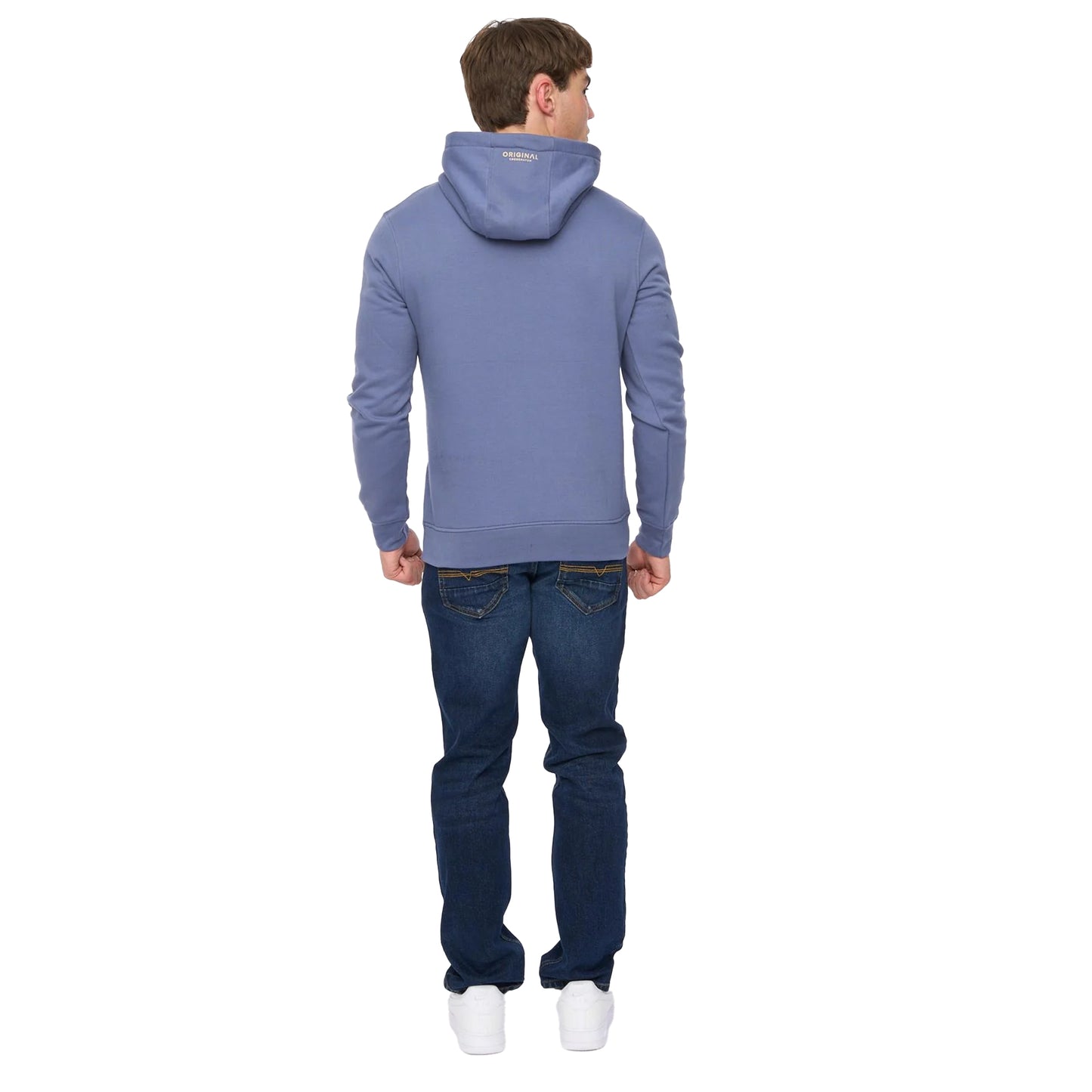 Denim Blue - Back - Crosshatch Mens Jamolat Hoodie