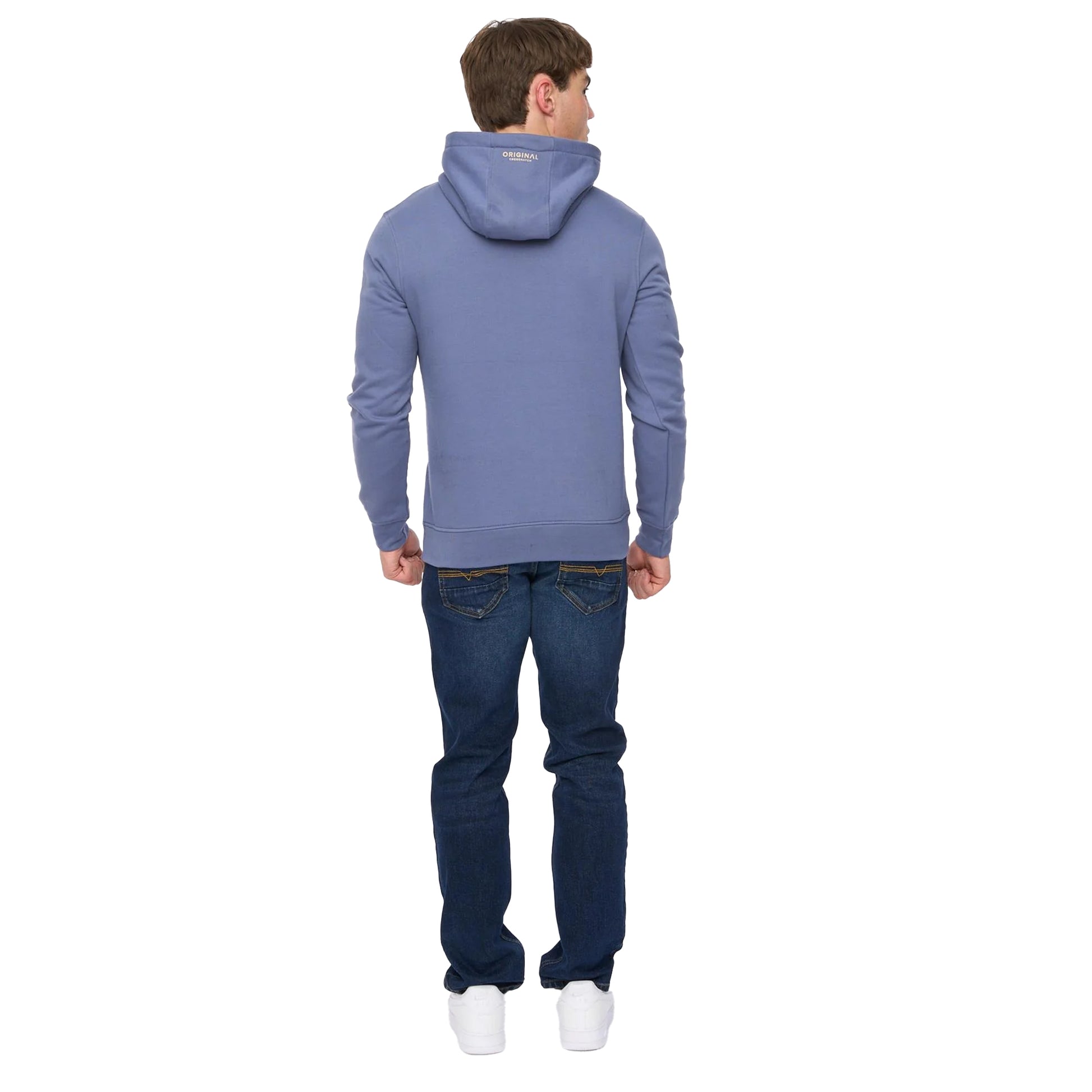 Denim Blue - Back - Crosshatch Mens Jamolat Hoodie