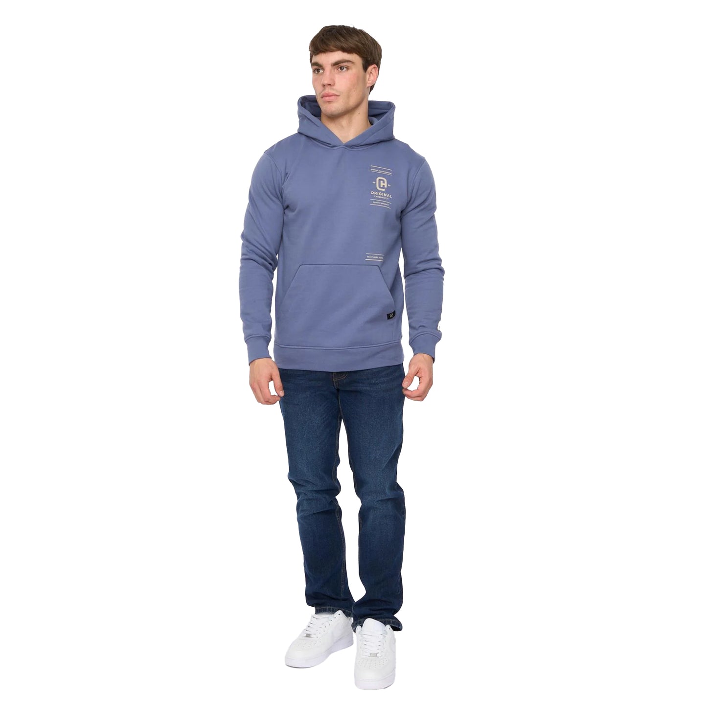 Denim Blue - Lifestyle - Crosshatch Mens Jamolat Hoodie