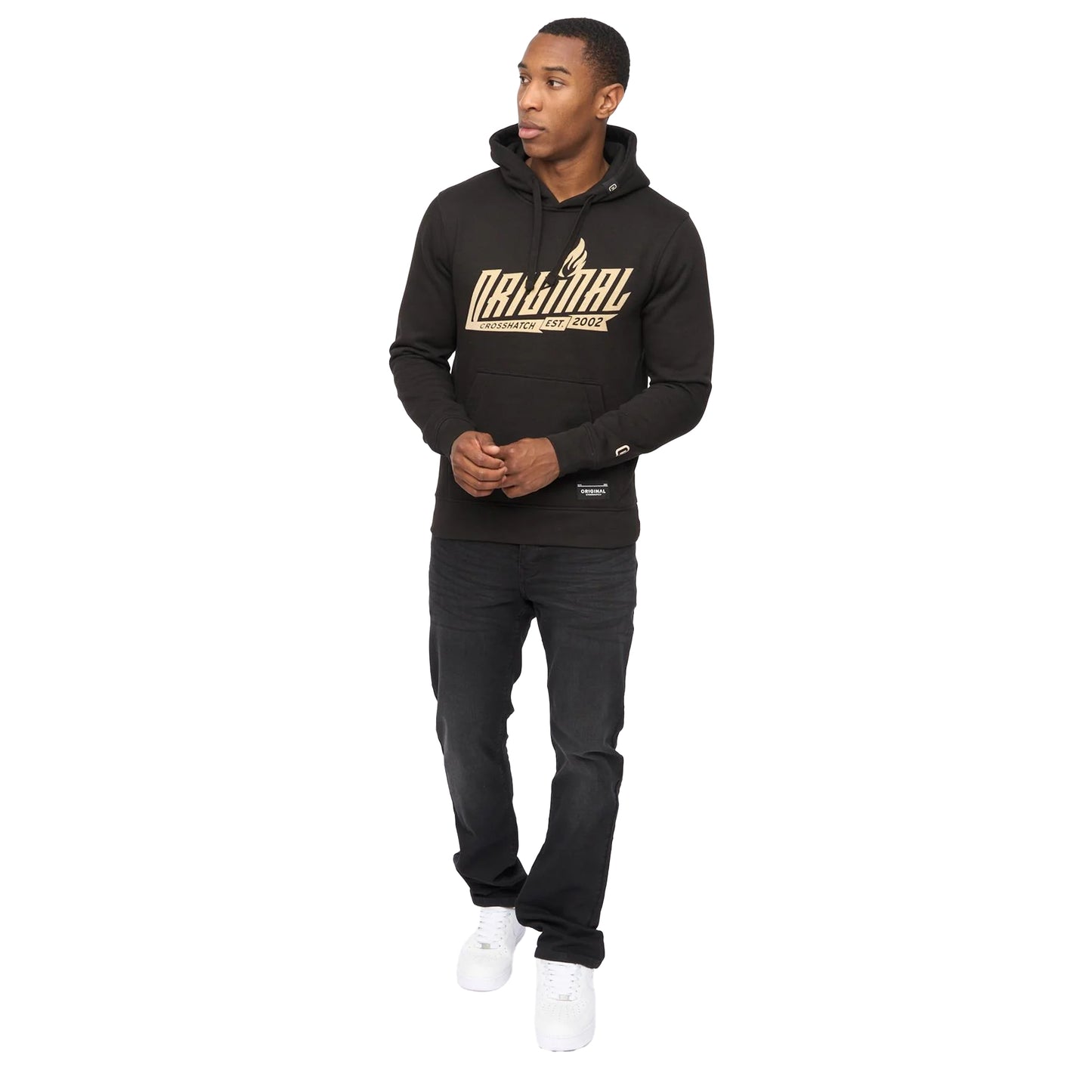 Black - Lifestyle - Crosshatch Mens Jampstead Hoodie