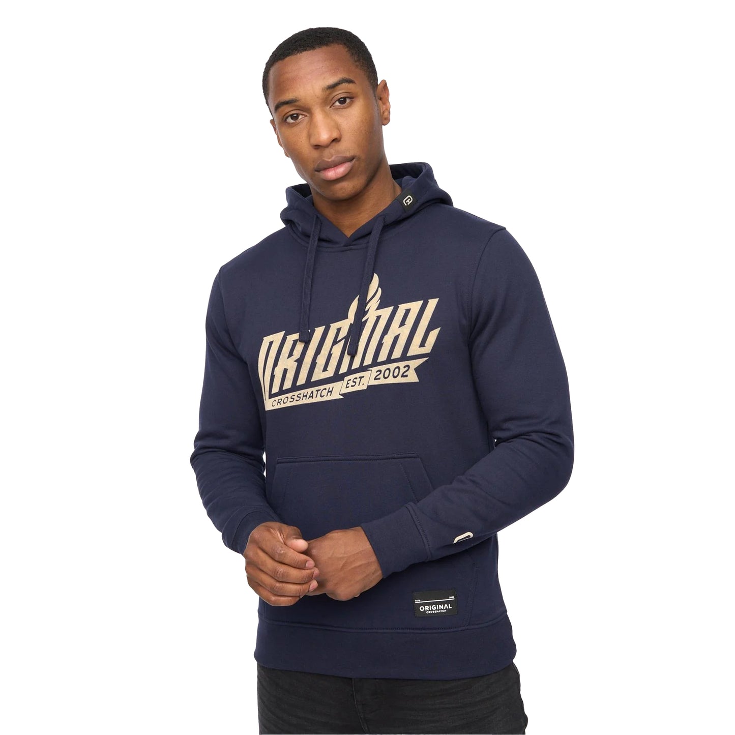 Navy - Front - Crosshatch Mens Jampstead Hoodie