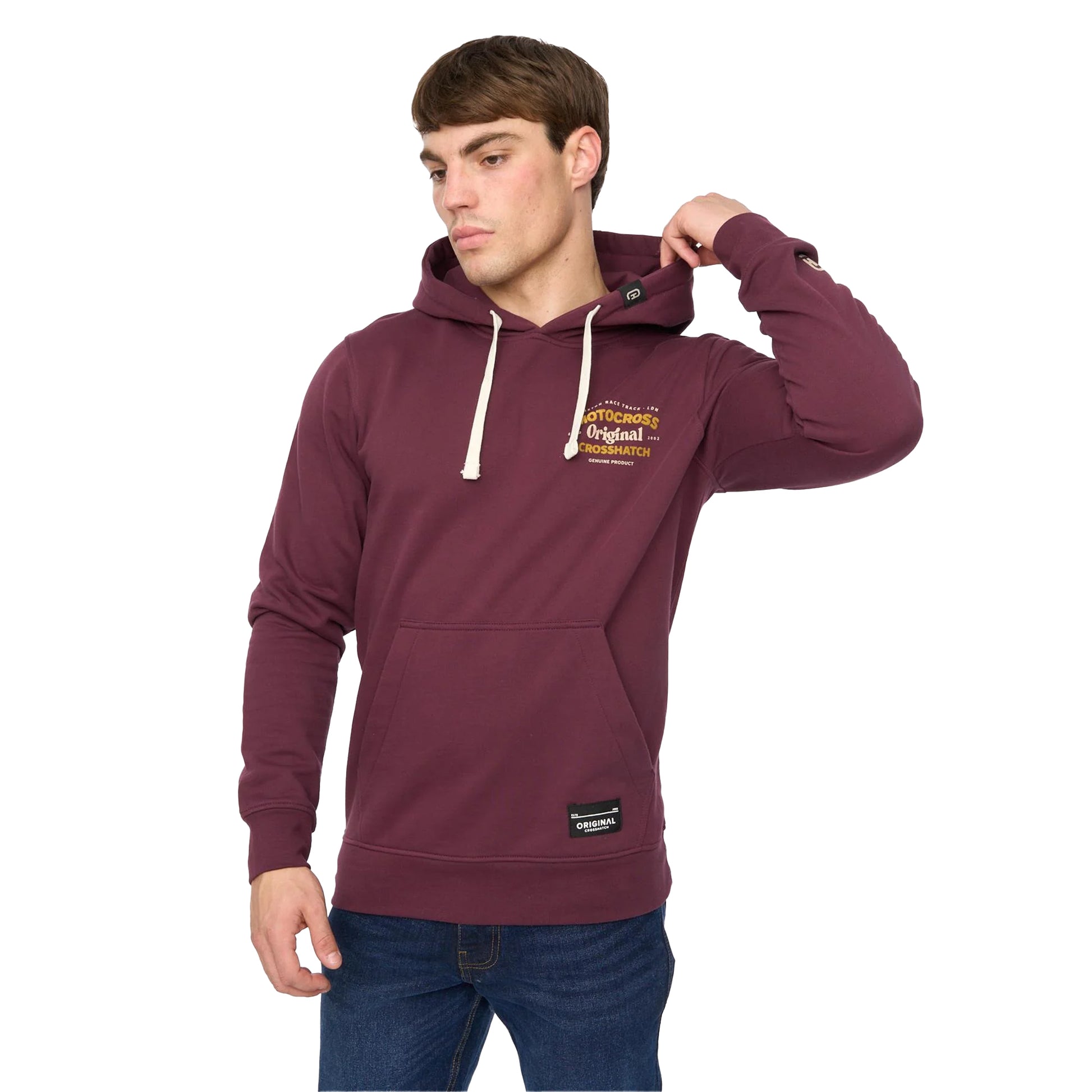 Wine - Side - Crosshatch Mens Motocross Hoodie
