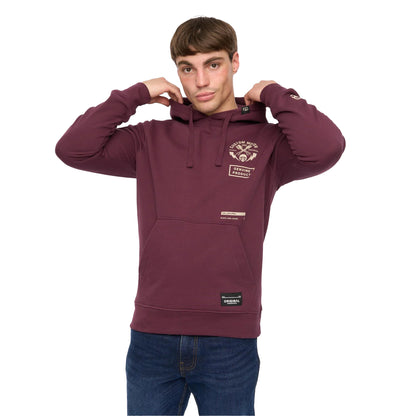 Wine - Side - Crosshatch Mens Moules Hoodie