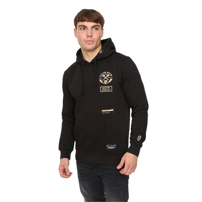 Black - Side - Crosshatch Mens Moules Hoodie
