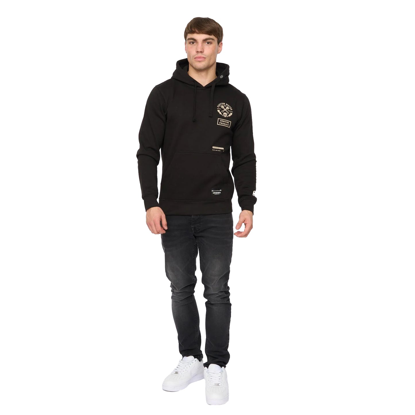 Black - Lifestyle - Crosshatch Mens Moules Hoodie