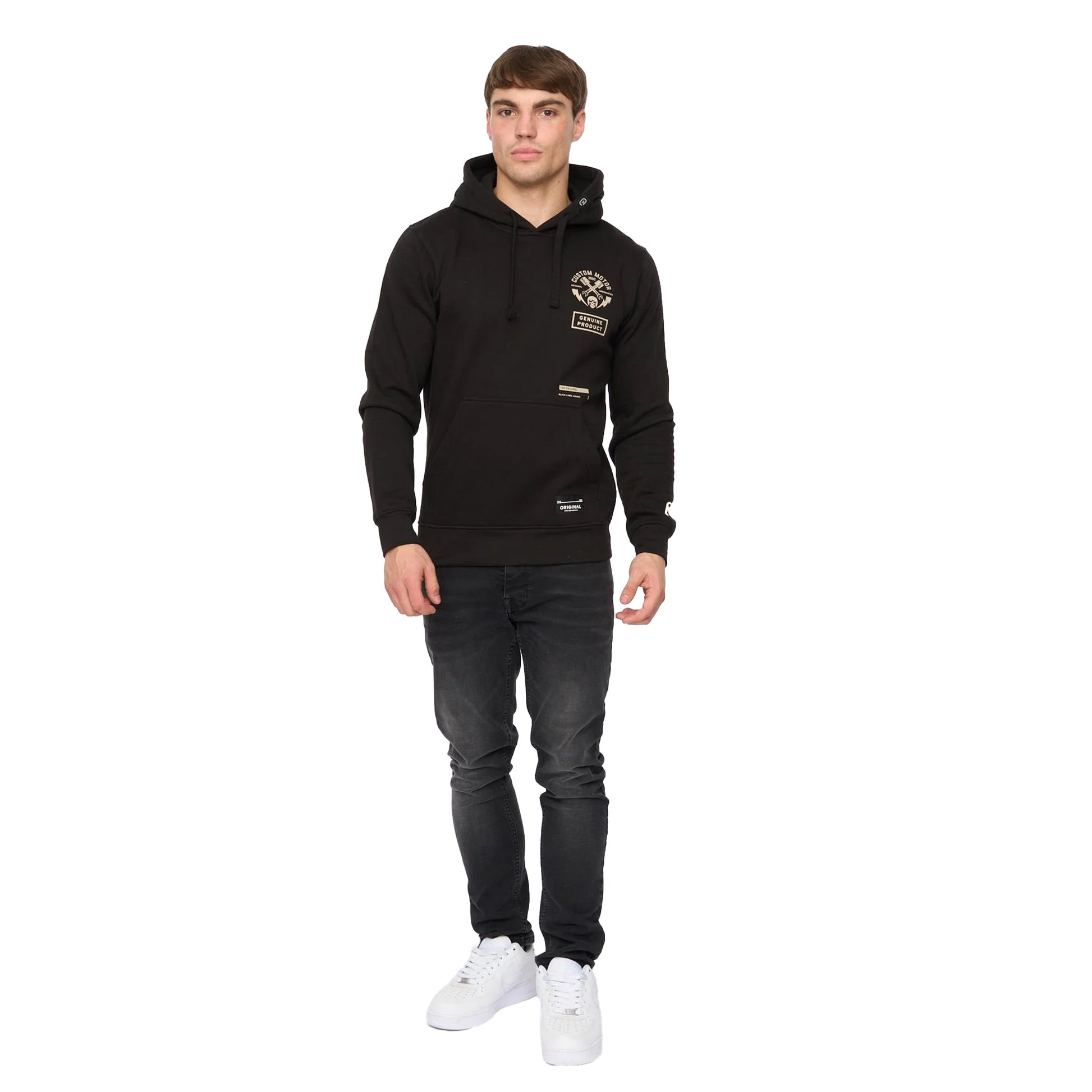 Black - Lifestyle - Crosshatch Mens Moules Hoodie