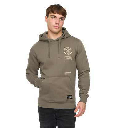 Olive - Front - Crosshatch Mens Moules Hoodie
