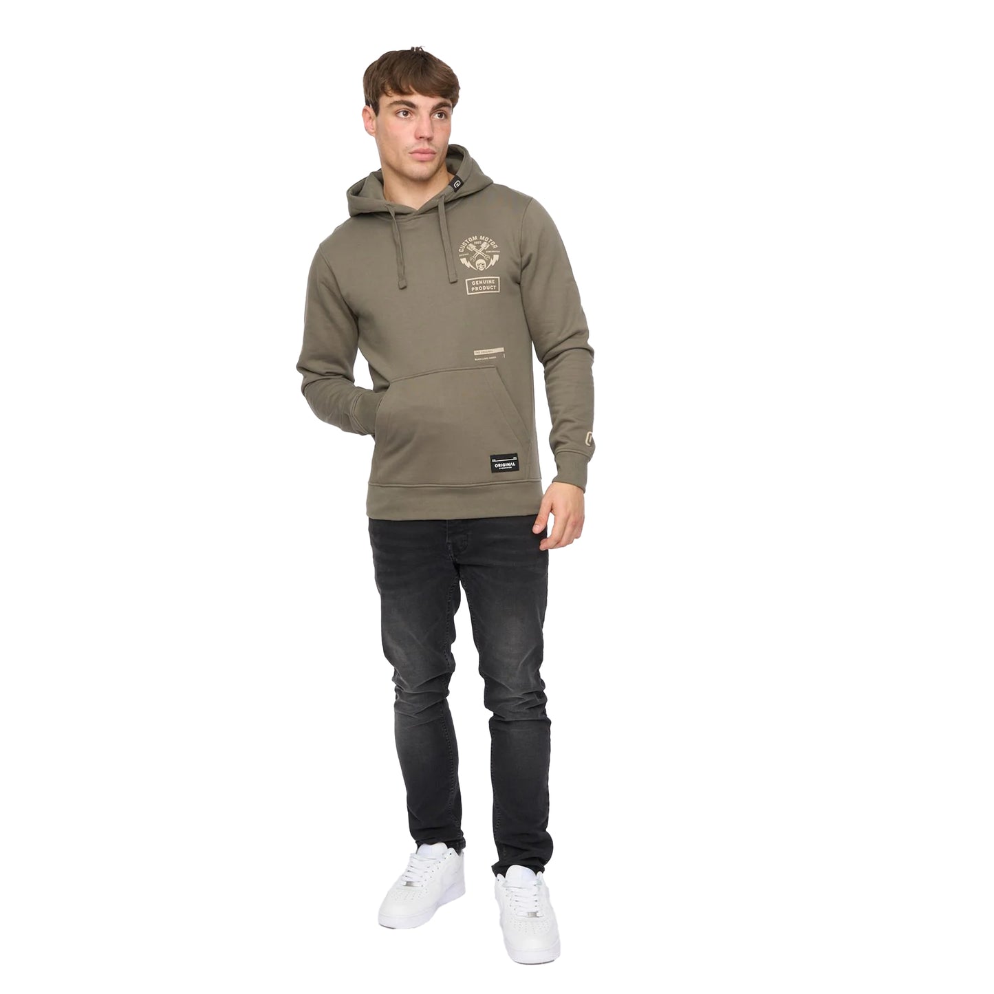 Olive - Lifestyle - Crosshatch Mens Moules Hoodie
