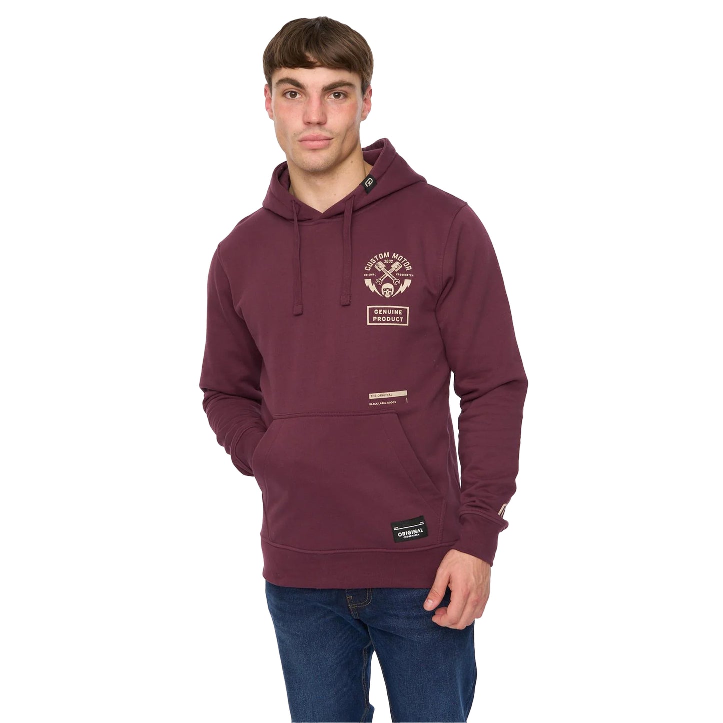 Wine - Front - Crosshatch Mens Moules Hoodie