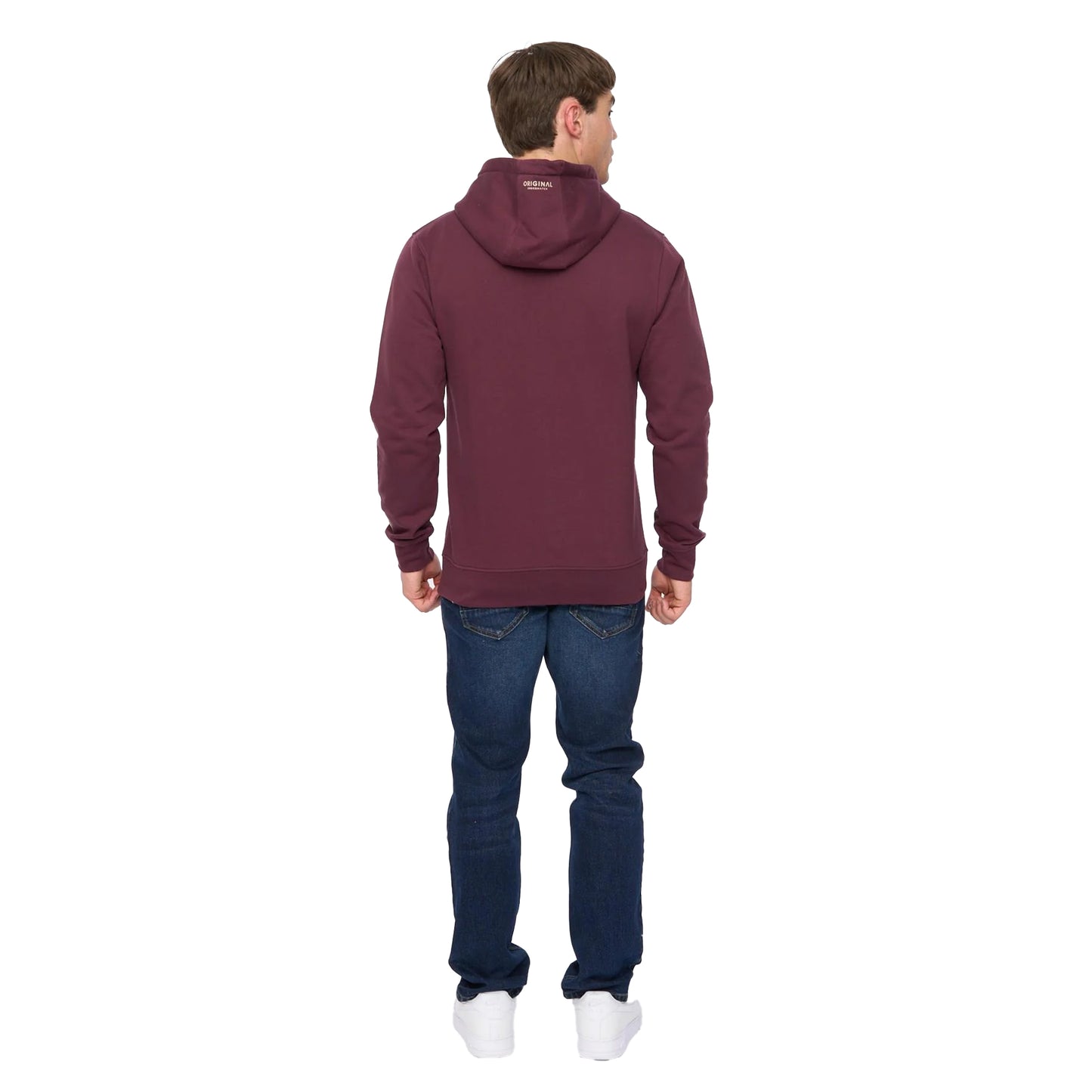 Wine - Back - Crosshatch Mens Moules Hoodie