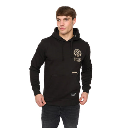 Black - Front - Crosshatch Mens Moules Hoodie