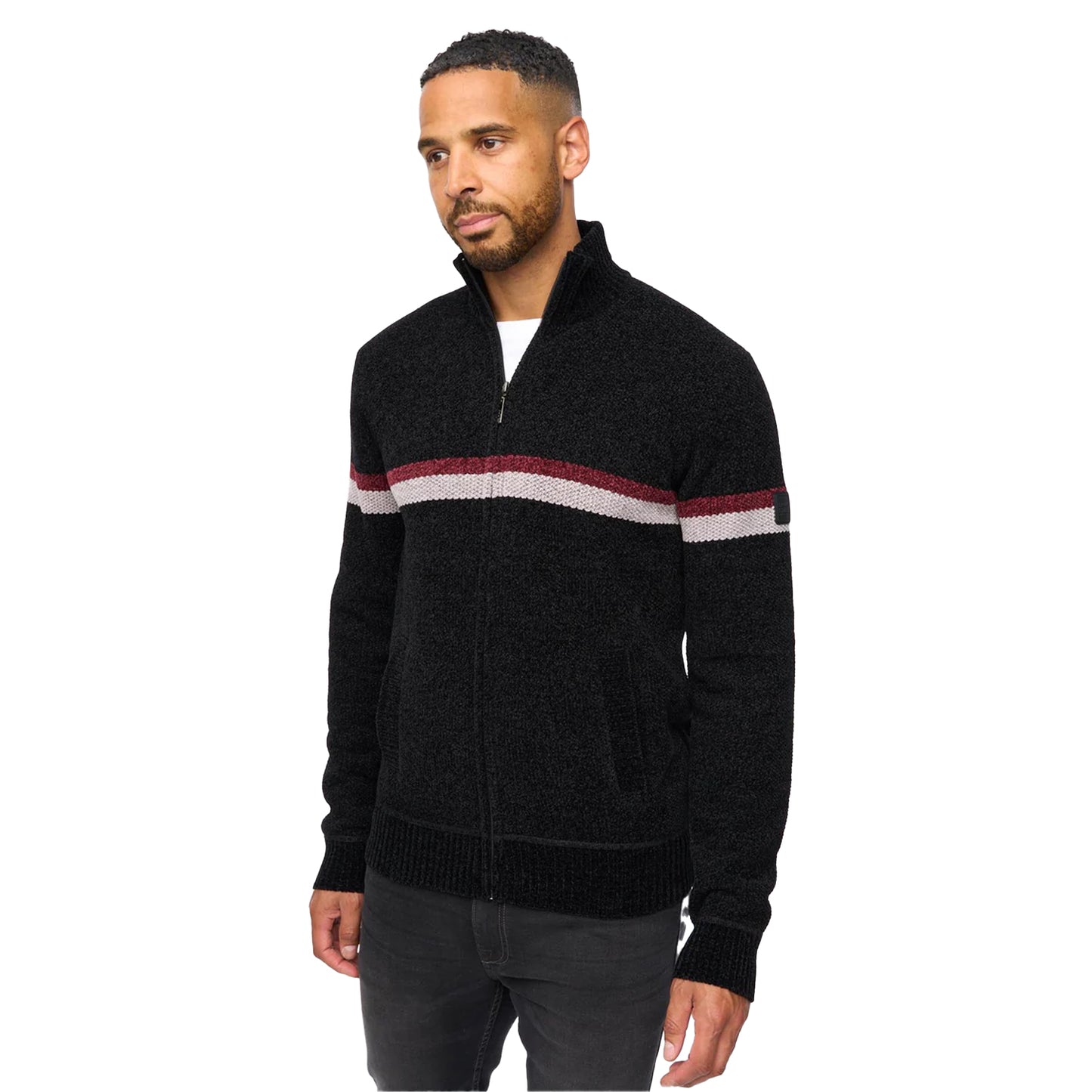 Black - Side - Bewley & Ritch Mens Stampton Chenille Jumper