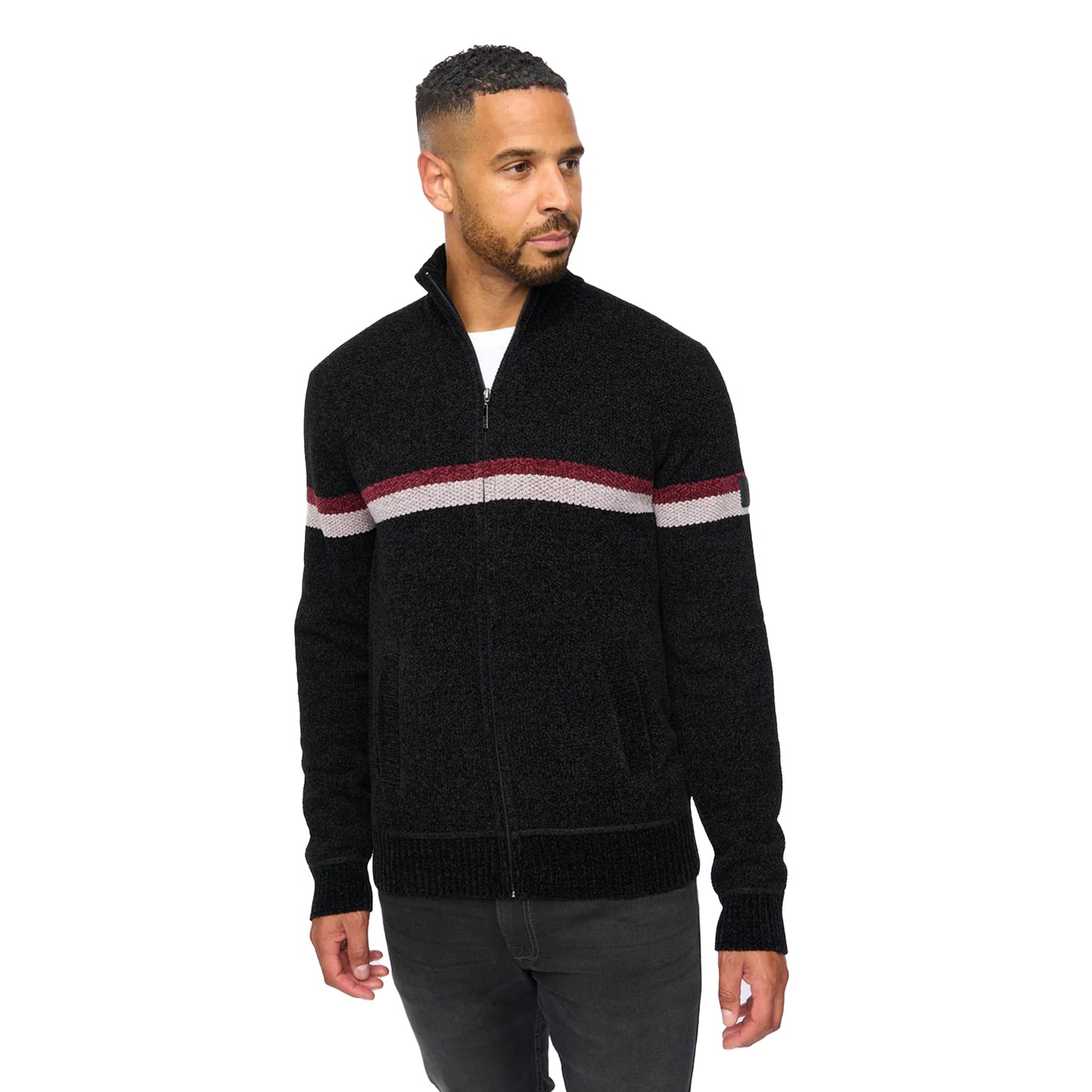 Black - Front - Bewley & Ritch Mens Stampton Chenille Jumper