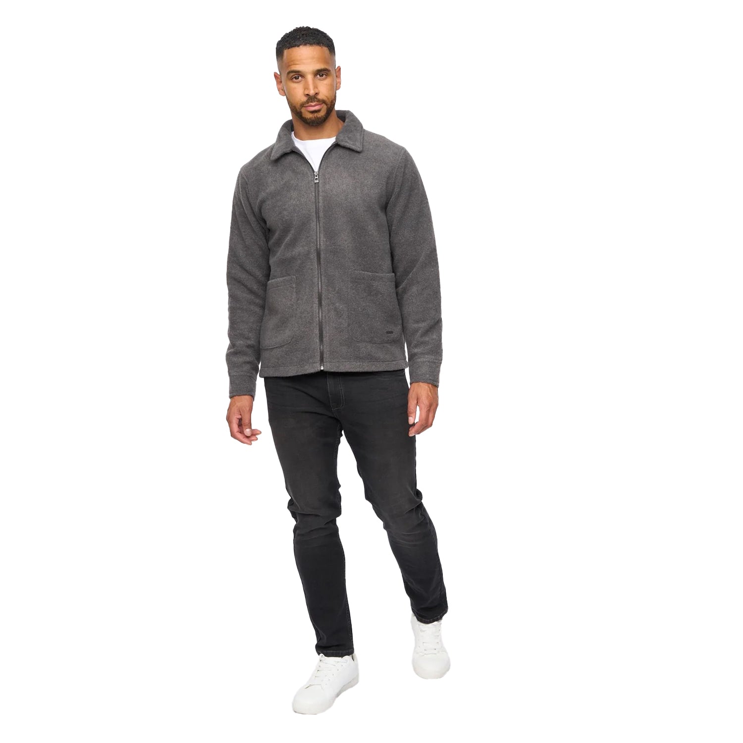 Charcoal - Side - Bewley & Ritch Mens Mayford Overshirt