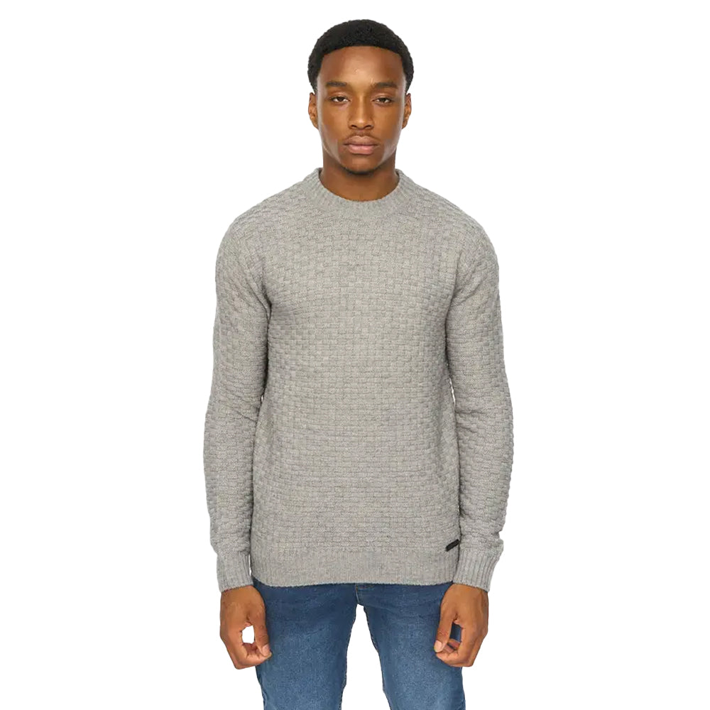 Grey Marl - Front - Duck and Cover Mens Matera Textured Knitted Jumper