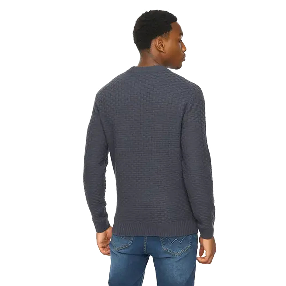 Navy - Back - Duck and Cover Mens Matera Textured Knitted Jumper