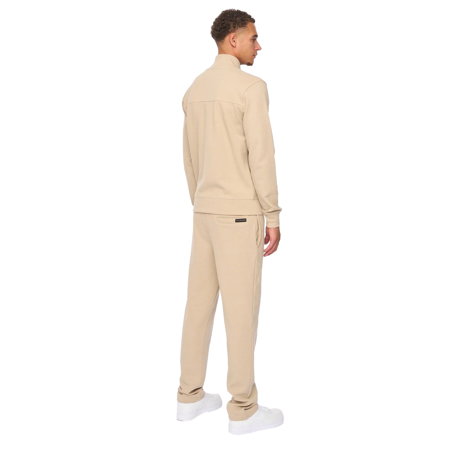 Stone - Back - Duck and Cover Mens Tames Full Zip Hoodie And Joggers Set