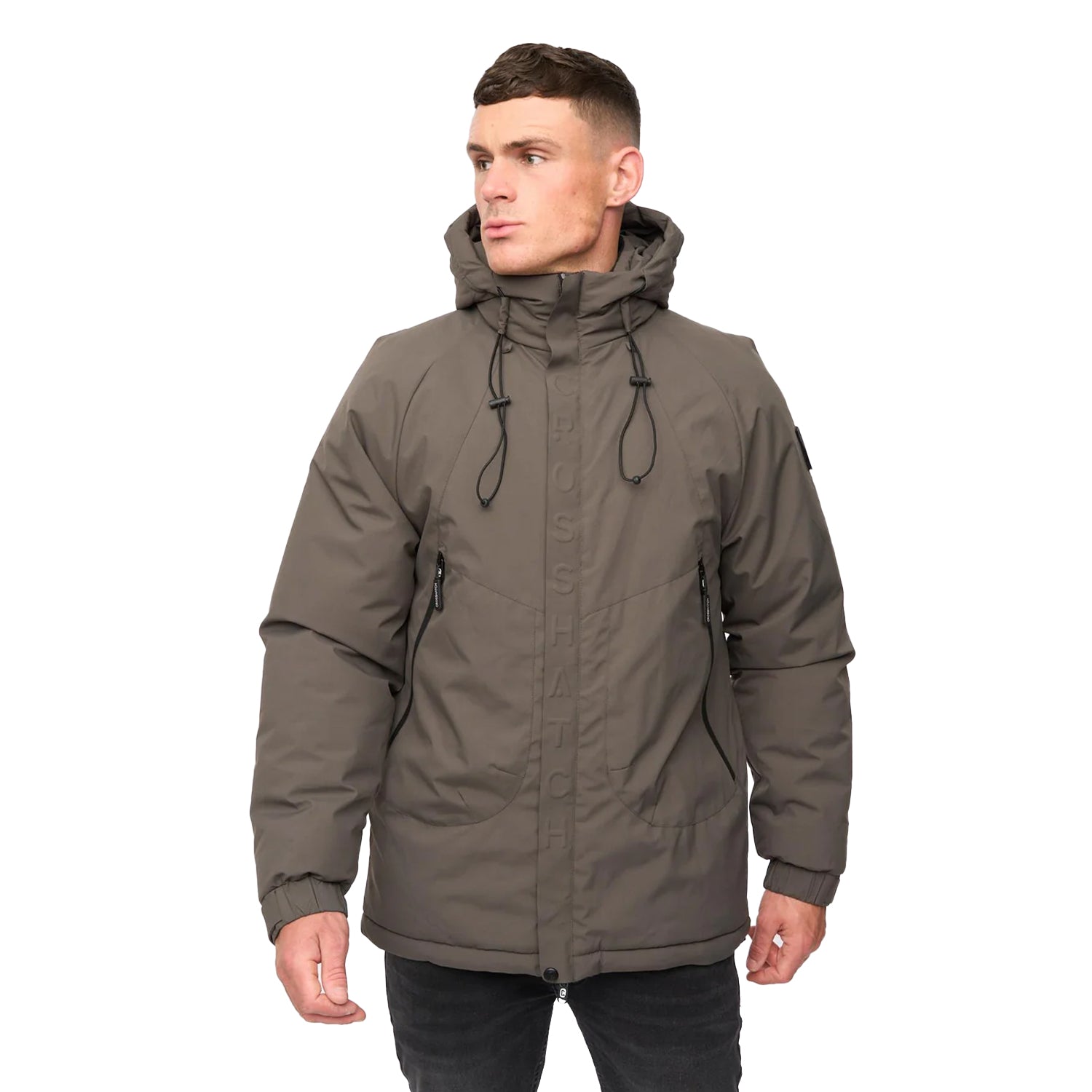 Olive - Front - Crosshatch Mens Rendors Jacket