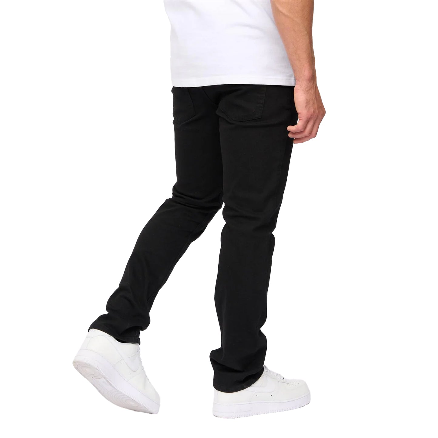 Black - Back - Crosshatch Mens Draker Straight Leg Jeans