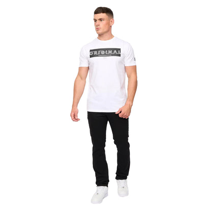 Black - Side - Crosshatch Mens Draker Straight Leg Jeans