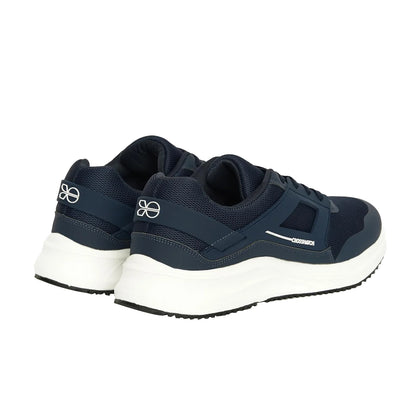 Navy-White - Back - Crosshatch Mens Holywell Flyknit Trainers