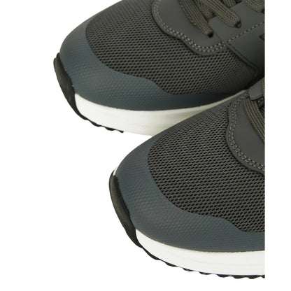 Grey-White - Side - Crosshatch Mens Holywell Flyknit Trainers