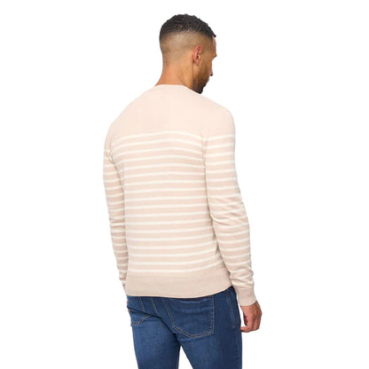 Beige Marl - Back - Bewley & Ritch Mens Howland Crew Neck Jumper